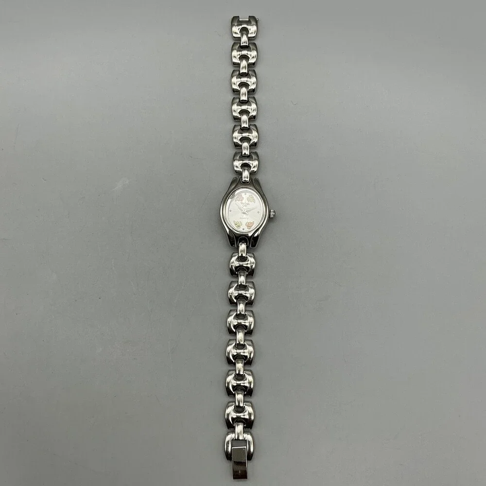 Black Hills Gold Womens Watch 19mm Silver Tone 10K Leaves Broken Band For Parts